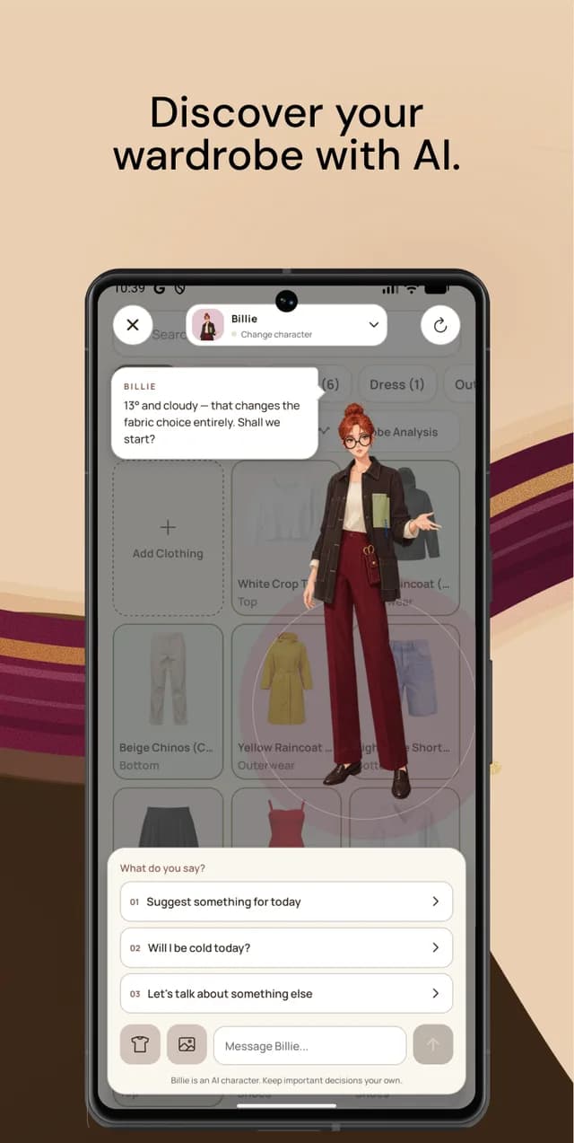 Discover your wardrobe with AI: chat with Billie for outfit ideas