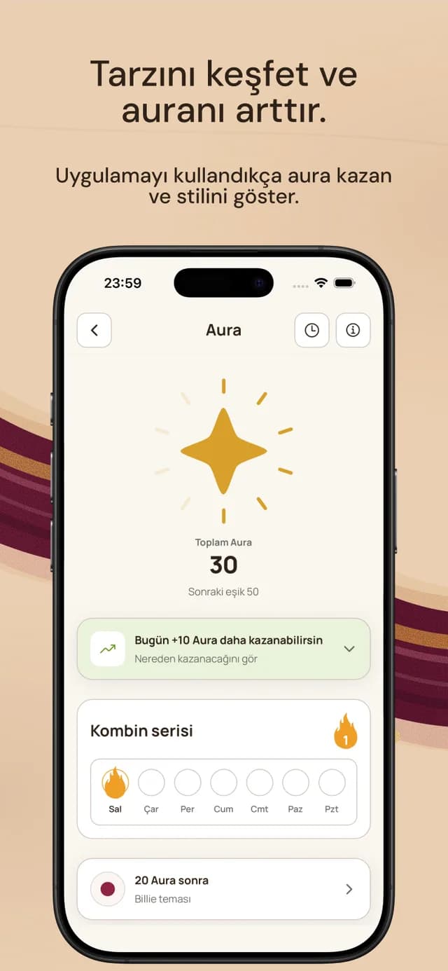 Tarzını keşfet ve auranı arttır: Aura ekranı ve kombin serisi